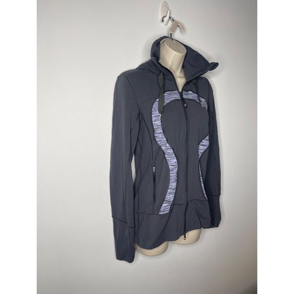 Lululemon Define Grey/Purple Hoodie Jacket Size 6 - Picture 2 of 9